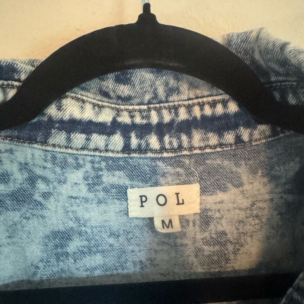 Pol Blue Denim Buttoned Jacket Medium - image 2